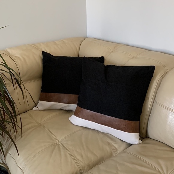 Throw Pillow Covers 18 x 18 Inch Pillow Covers Hidden Zip‎ Faux Leather modern - Picture 1 of 5